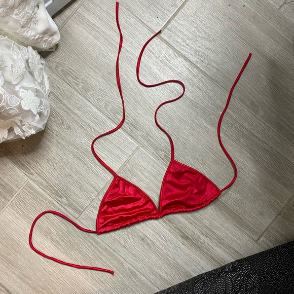 Red Adjustable Triangle Bikini Basic Rave Top - BodyZone Apparel - Picture 8 of 12